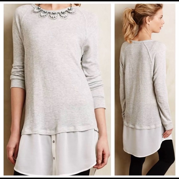 Anthropologie Tops - Anthropologie Dolan Layered Sweatshirt Tunic